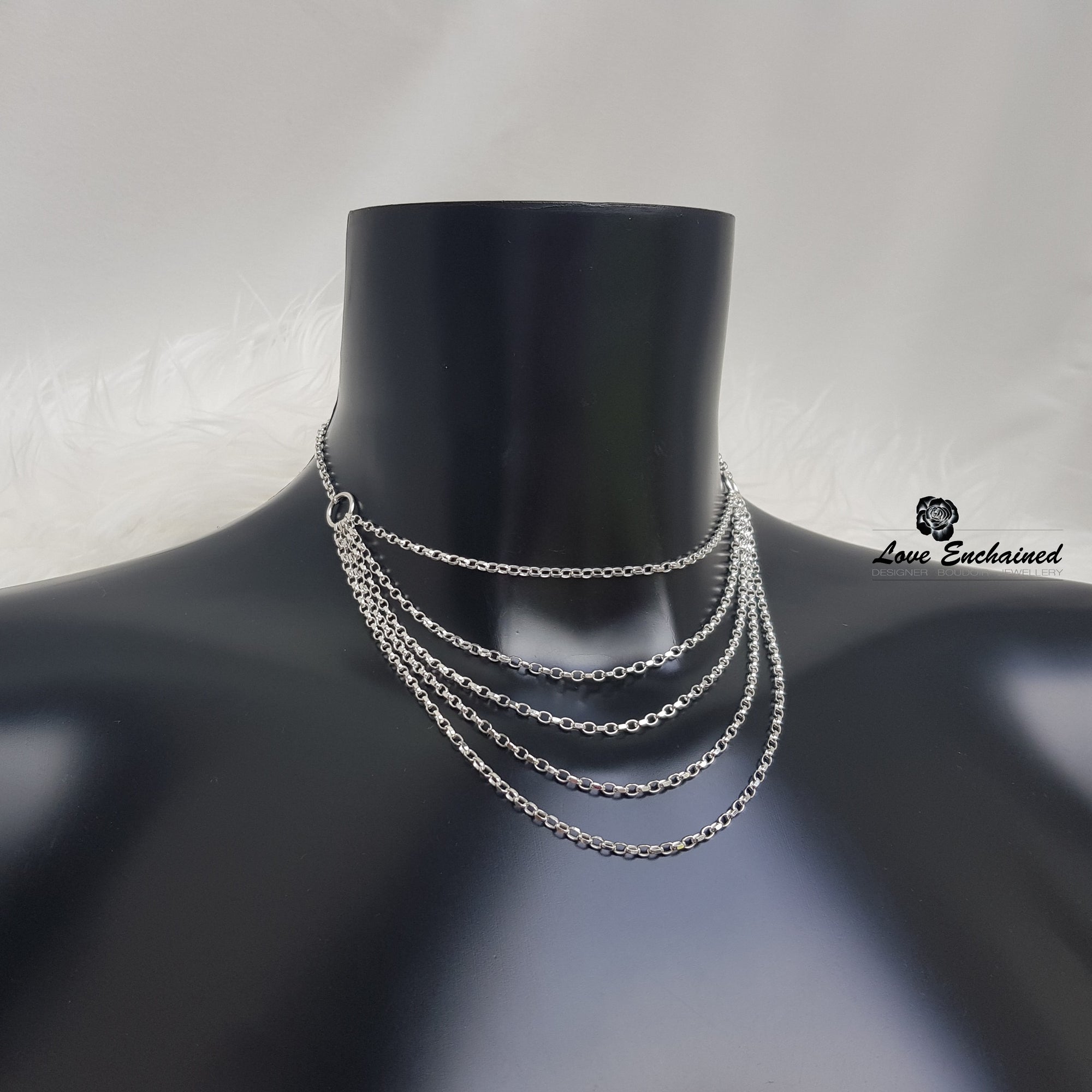 Draped Beauty day collar - sterling silver chain