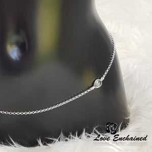 Little Mermaid amethyst belly chain - Sterling silver chain and green amethyst