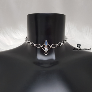 Love Knots Heart Princess day collar - Labradorite and blue Topaz