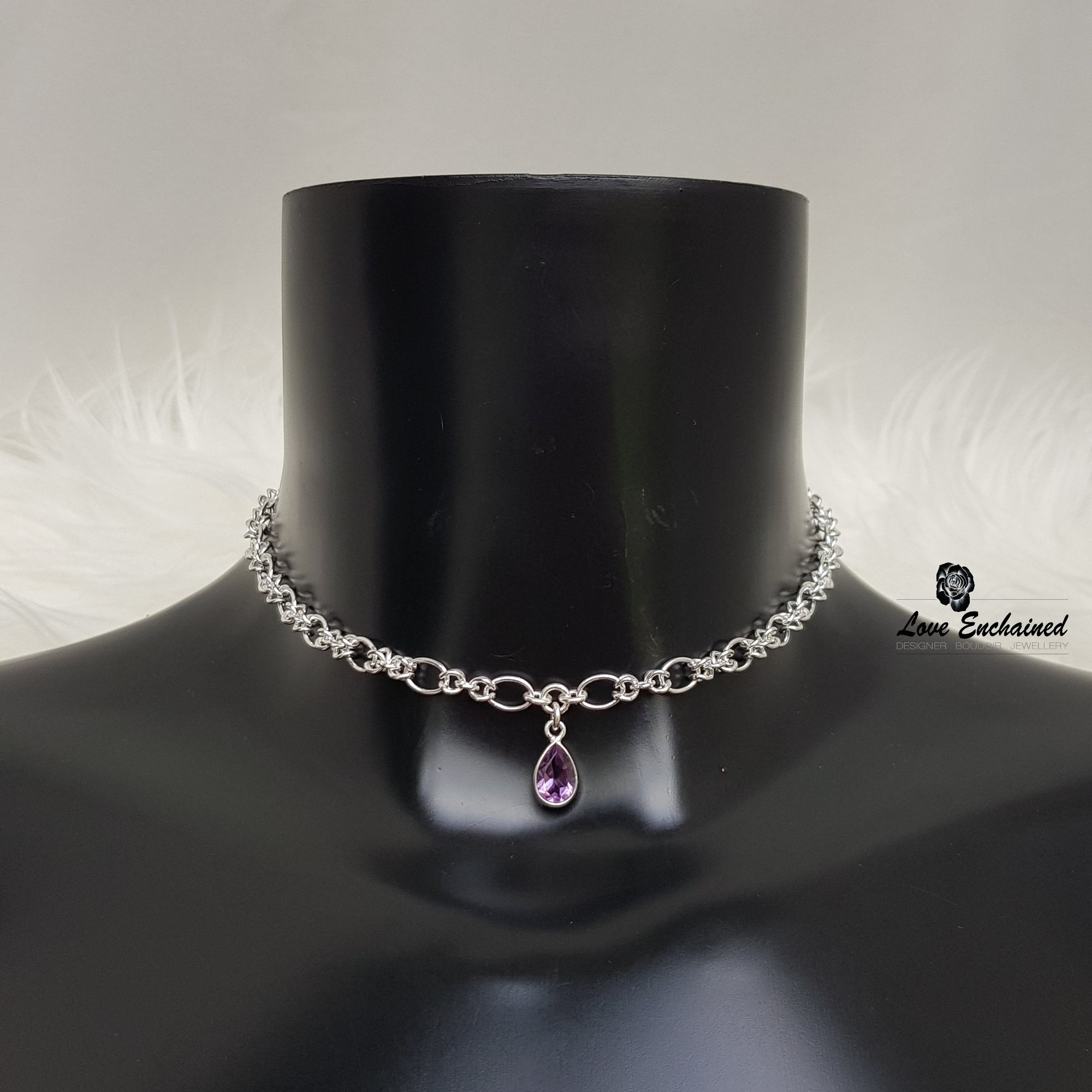 Delicate Love Knots Amethyst ~ submissive day collar