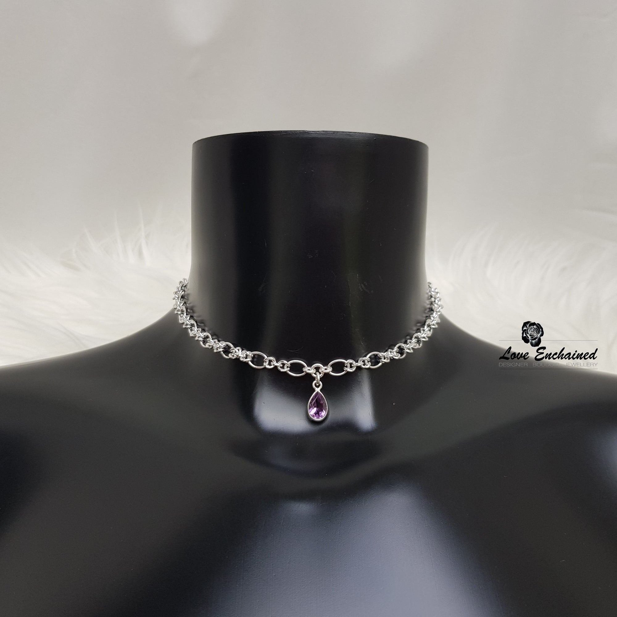 Delicate Love Knots Amethyst ~ submissive day collar