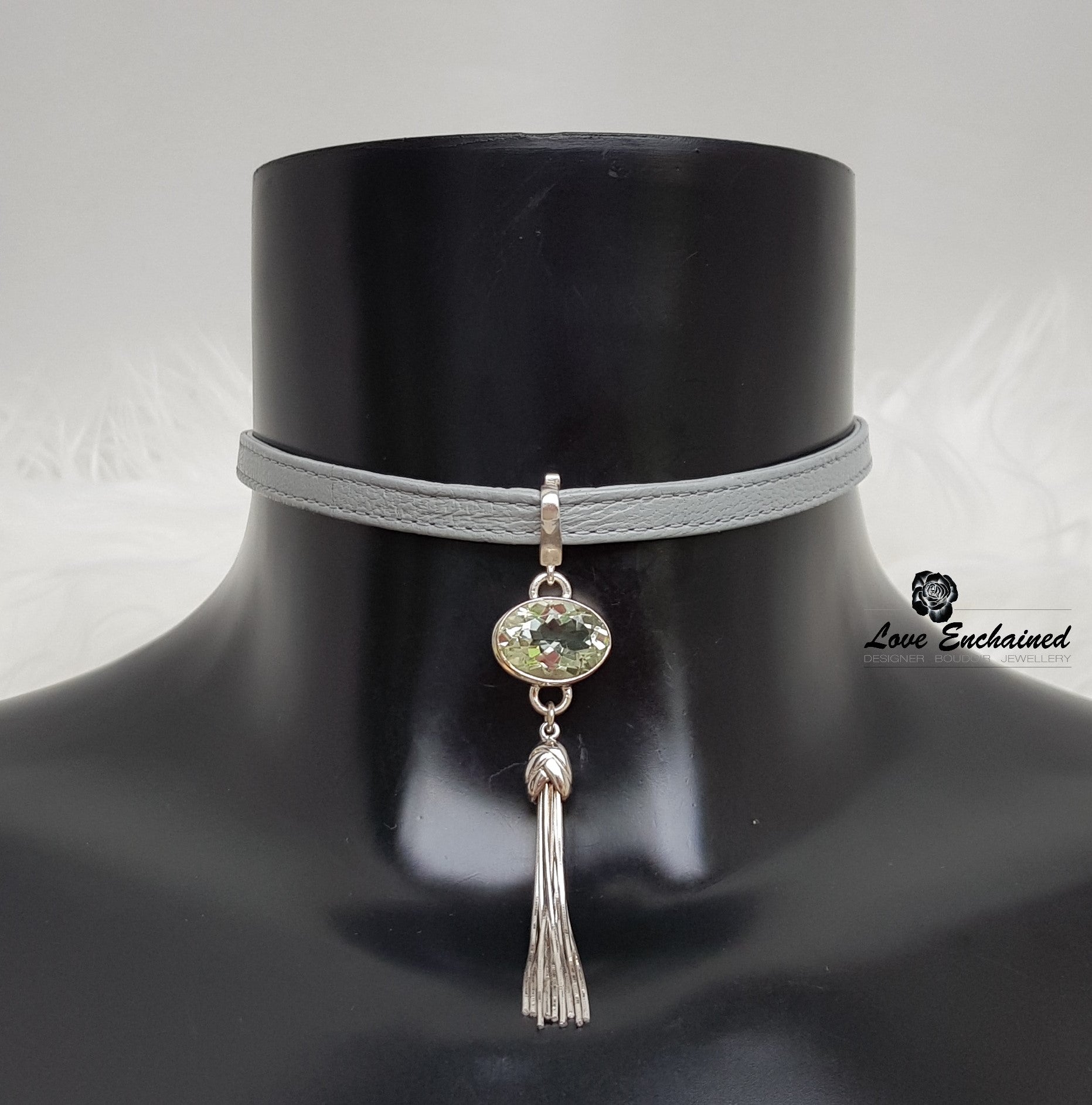 Luxury green amethyst and sterling silver tassel Pendant