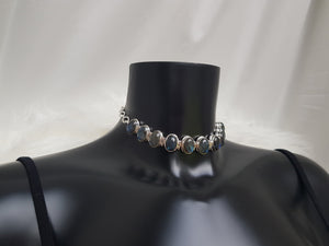 Labradorite Queen ~ Luxury submissive day collar - labradorite & chain sterling silver