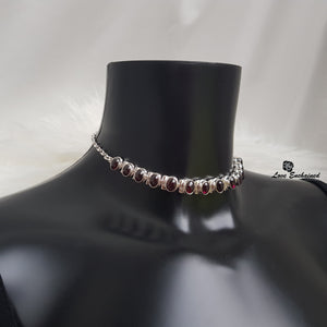 Burgundy Beauty day collar - sterling silver and garnets collar