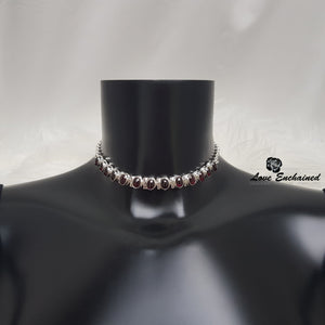 Burgundy Beauty day collar - sterling silver and garnets collar