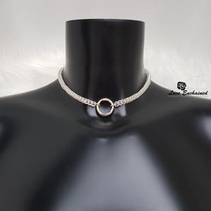 Persian O Princess collar ~ sterling silver small O ring luxury collar