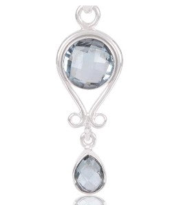 Sky Beauty pendant - sterling silver and blue topaz large pendant