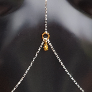 Rose Princess - sterling silver and yellow gold body chain