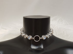 Pearl O Goddess ~ luxury submissive collar - pearls & Sterling silver O ring